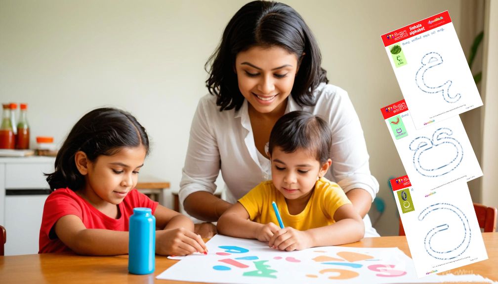 Sinhala Alphabet Coloring, සිංහල හෝඩිය (Sinhala Alphabet), Easy Learning, Printable Books for Kids, Let's Color Letters